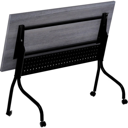 Lorell Preference Flip and Nest Training Table - Charcoal Rectangle, Melamine Top - Black Four Leg Base - 1 Each