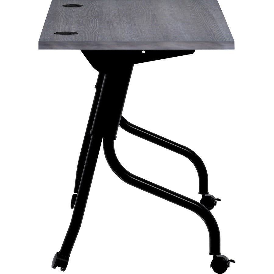 Lorell Preference Flip and Nest Training Table - Charcoal Rectangle, Melamine Top - Black Four Leg Base - 1 Each