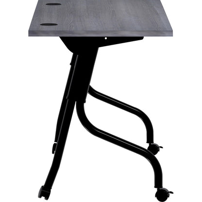 Lorell Preference Flip and Nest Training Table - Charcoal Rectangle, Melamine Top - Black Four Leg Base - 1 Each