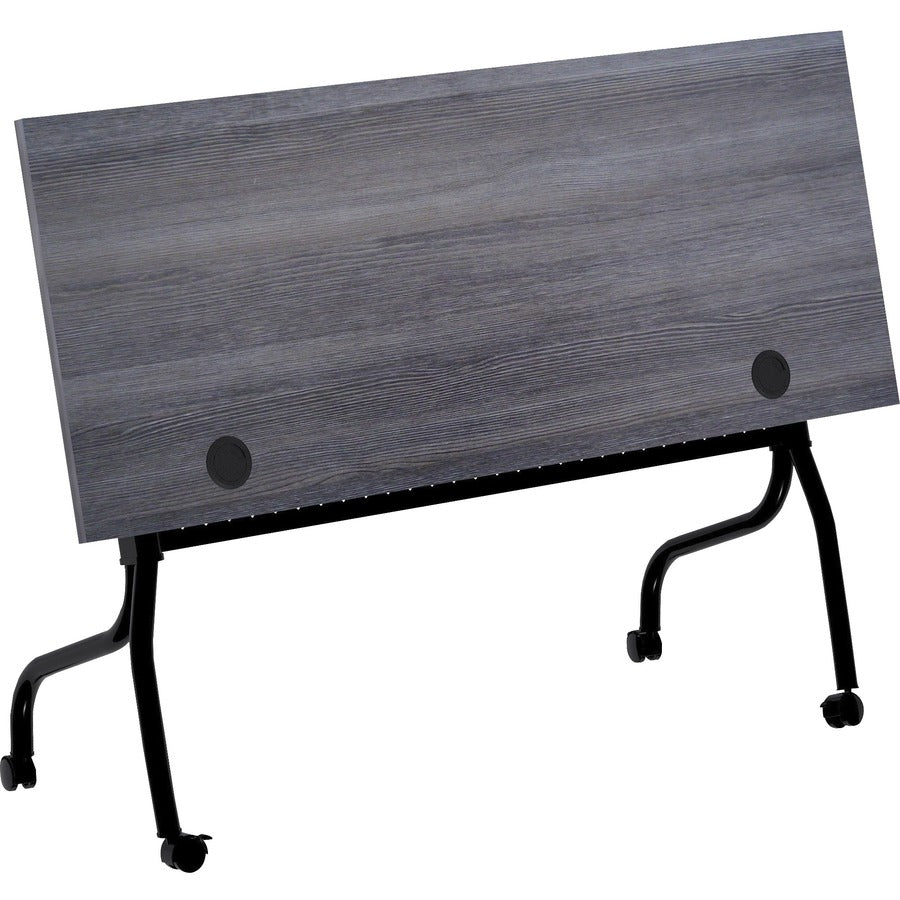 Lorell Preference Flip and Nest Training Table - Charcoal Rectangle, Melamine Top - Black Four Leg Base - 1 Each