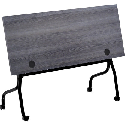 Lorell Preference Flip and Nest Training Table - Charcoal Rectangle, Melamine Top - Black Four Leg Base - 1 Each