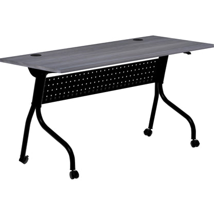 Lorell Preference Flip and Nest Training Table - Charcoal Rectangle, Melamine Top - Black Four Leg Base - 1 Each