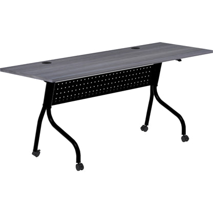 Lorell Preference Flip and Nest Training Table - Charcoal Rectangle, Melamine Top - Black Four Leg Base - 1 Each