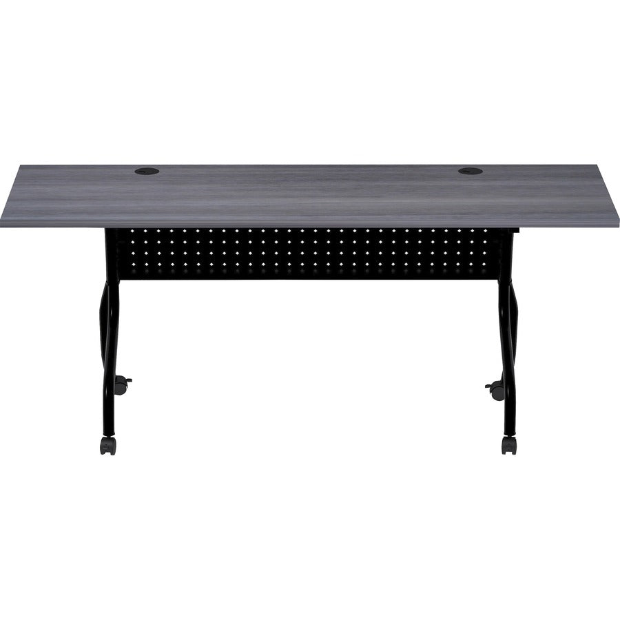Lorell Preference Flip and Nest Training Table - Charcoal Rectangle, Melamine Top - Black Four Leg Base - 1 Each