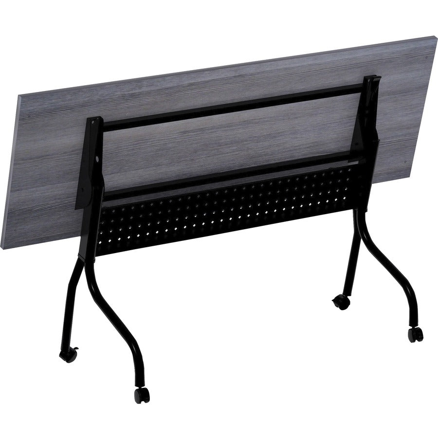 Lorell Preference Flip and Nest Training Table - Charcoal Rectangle, Melamine Top - Black Four Leg Base - 1 Each