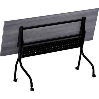 Lorell Preference Flip and Nest Training Table - Charcoal Rectangle, Melamine Top - Black Four Leg Base - 1 Each