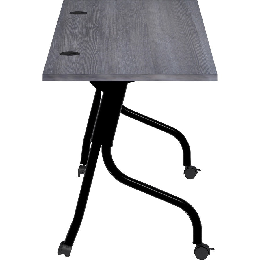 Lorell Preference Flip and Nest Training Table - Charcoal Rectangle, Melamine Top - Black Four Leg Base - 1 Each