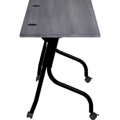 Lorell Preference Flip and Nest Training Table - Charcoal Rectangle, Melamine Top - Black Four Leg Base - 1 Each