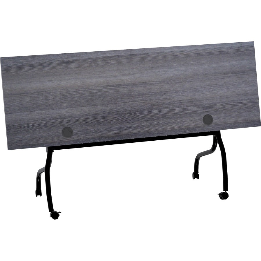 Lorell Preference Flip and Nest Training Table - Charcoal Rectangle, Melamine Top - Black Four Leg Base - 1 Each