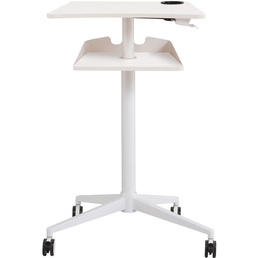 Safco Active Collection Vum Mobile Workstation - 47.8" Height x 25.2" Width x 19.8" Depth - 2 Shelve(s) - Finish: White 