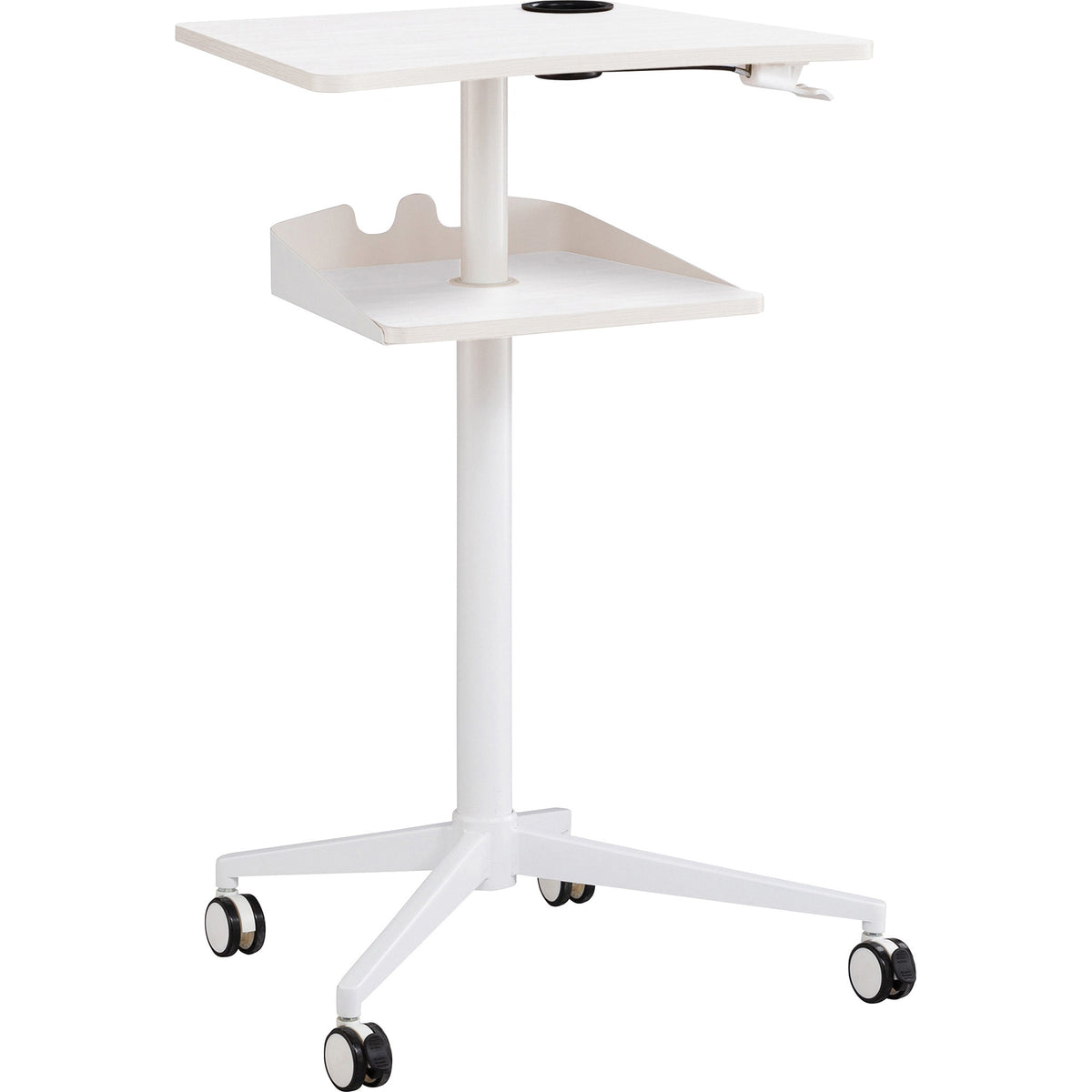 Safco Active Collection Vum Mobile Workstation - 47.8" Height x 25.2" Width x 19.8" Depth - 2 Shelve(s) - Finish: White 