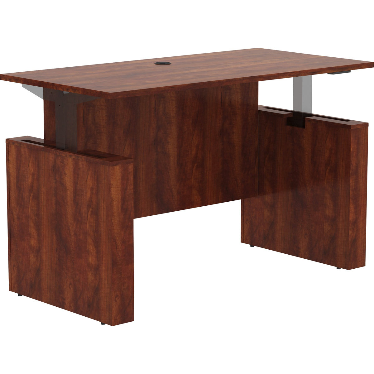 Lorell Essentials Series Sit-to-Stand Desk Shell - 0.1" Thickness Top, 49" Height x 60" Width x 29" Depth - Finish: Cher