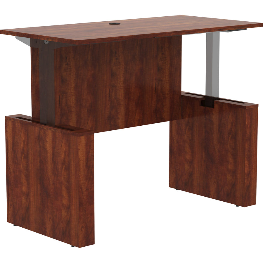 Lorell Essentials Series Sit-to-Stand Desk Shell - 0.1" Thickness Top, 49" Height x 60" Width x 29" Depth - Finish: Cher