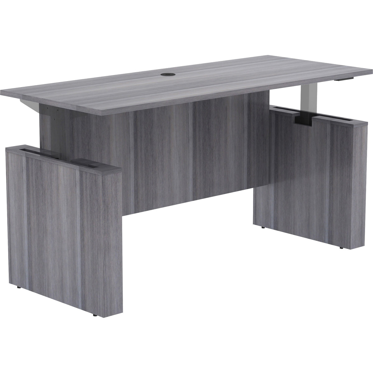 Lorell Essentials Series Sit-to-Stand Desk Shell - 0.1" Thickness Top, 49" Height x 72" Width x 29" Depth - Finish: Weat