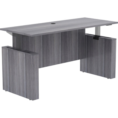 Lorell Essentials Series Sit-to-Stand Desk Shell - 0.1" Thickness Top, 49" Height x 72" Width x 29" Depth - Finish: Weat