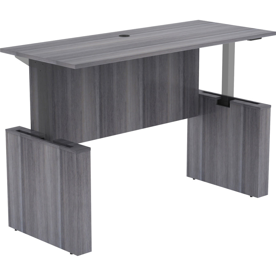Lorell Essentials Series Sit-to-Stand Desk Shell - 0.1" Thickness Top, 49" Height x 72" Width x 29" Depth - Finish: Weat