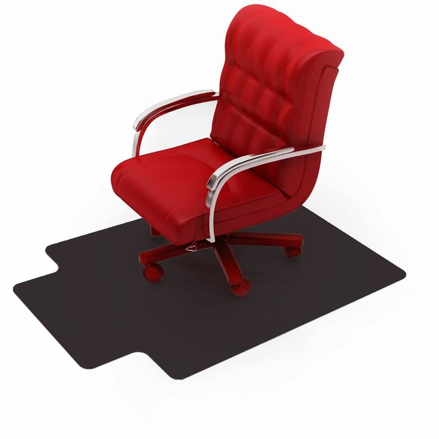 Floortex Advantagemat Black® Vinyl Lipped Chair Mat for Carpets - 36" x 48" - 48" Length x 36" Width x 0.090" Depth x 0.