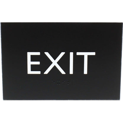 Lorell Exit Sign - 4.5" Width x 6.8" Height - Rectangular Shape - Surface-mountable - Easy Readability, Braille - Indoor