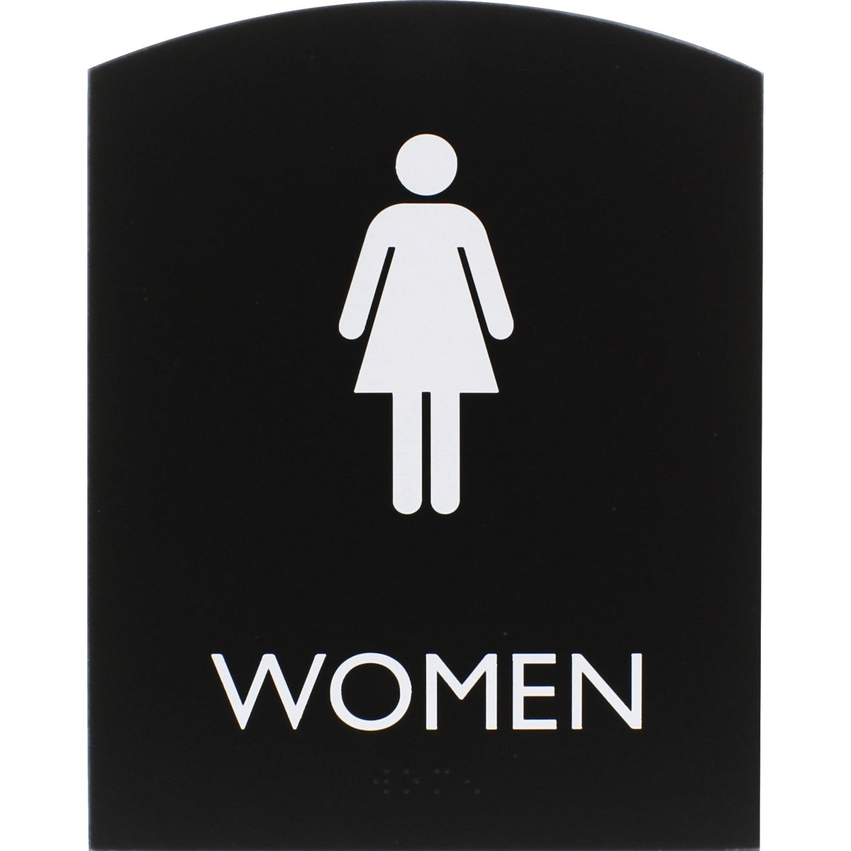 Lorell Arched Women's Restroom Sign - Print/Message "Women" - 6.8" Width x 8.5" Height - Rectangular Shape - Surface-mou