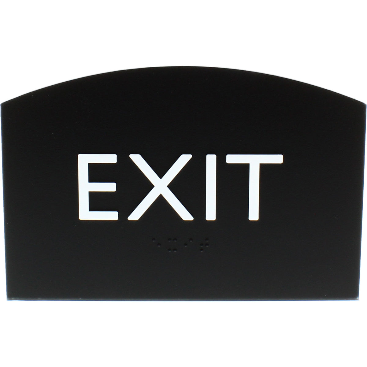 Lorell Exit Sign - 4.5" Width x 6.8" Height - Curved Shape - Surface-mountable - Easy Readability, Braille - Indoor - Pl