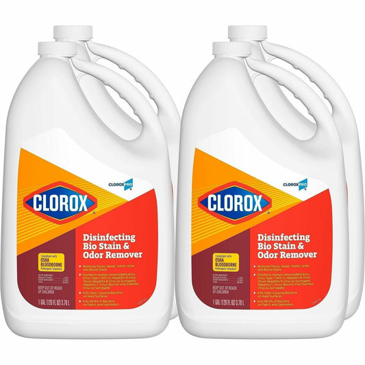 CloroxPro™ Disinfecting Bio Stain & Odor Remover Refill - For Multi Surface - Liquid - 128 fl oz (4 quart) - 4 / Carton