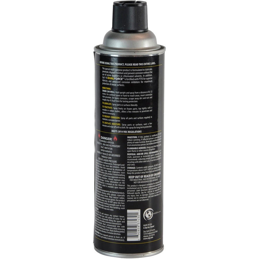 Zep 45 Dual-Force Lubricant/Penetrant - 14 fl oz - Corrosion Resistant - 1 Each