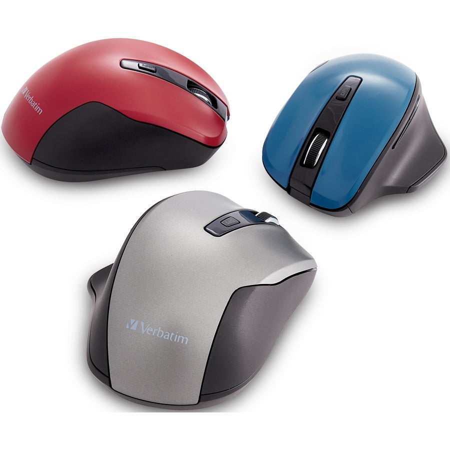 Verbatim Ergo Wireless Blue LED Mouse - Blue LED/Optical - Wireless - Radio Frequency - 2.40 GHz - Dark Teal - USB - 160