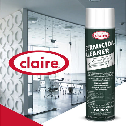 Claire Foaming Germicidal Cleaner - For Multipurpose - Spray - 19 fl oz (0.6 quart) - Floral Scent - 12 / Carton