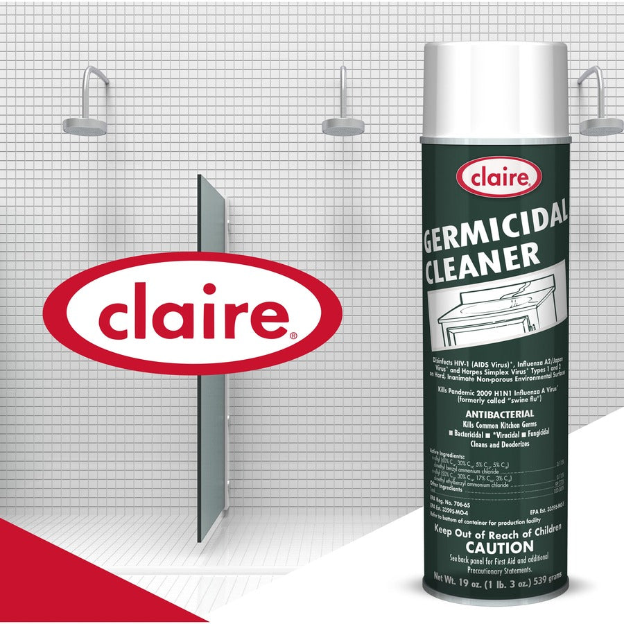 Claire Foaming Germicidal Cleaner - For Multipurpose - Spray - 19 fl oz (0.6 quart) - Floral Scent - 12 / Carton