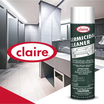 Claire Foaming Germicidal Cleaner - For Multipurpose - Spray - 19 fl oz (0.6 quart) - Floral Scent - 12 / Carton