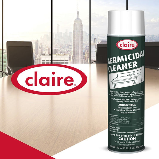 Claire Foaming Germicidal Cleaner - For Multipurpose - Spray - 19 fl oz (0.6 quart) - Floral Scent - 12 / Carton