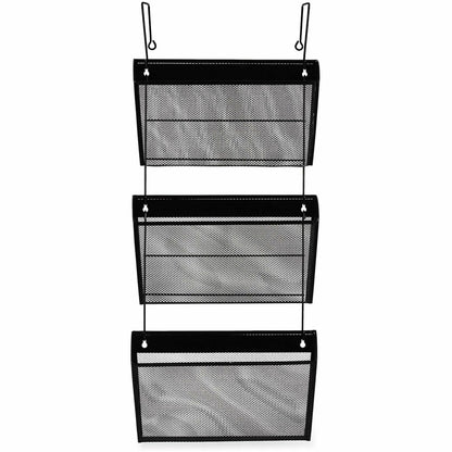 Universal Hanging Organizer - 3 Pocket(s) - 8.50" Height x 14.13" Width x 3.38" Depth - Black - Wire Mesh - 1 Set