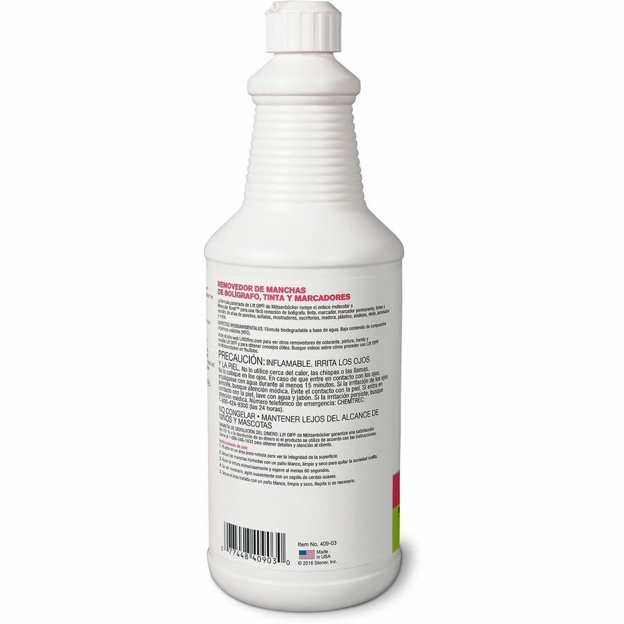 Mötsenböcker's Lift Off Pen/Ink/Marker Stain Remover - For Wall, Countertop, Desk, Wood, Plastic, Tile, Vinyl, Laminate,