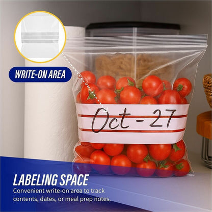 Genuine Joe Food Storage Bags - 1 quart Capacity - 8" Length x 7" Width x 1.75 mil (44 Micron) Thickness - Clear - 9 / C