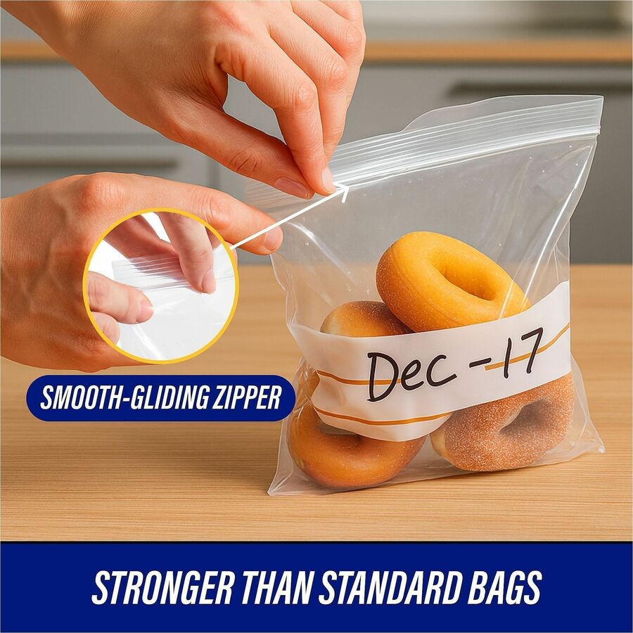 Genuine Joe Food Storage Bags - 1 quart Capacity - 8" Length x 7" Width x 1.75 mil (44 Micron) Thickness - Clear - 9 / C