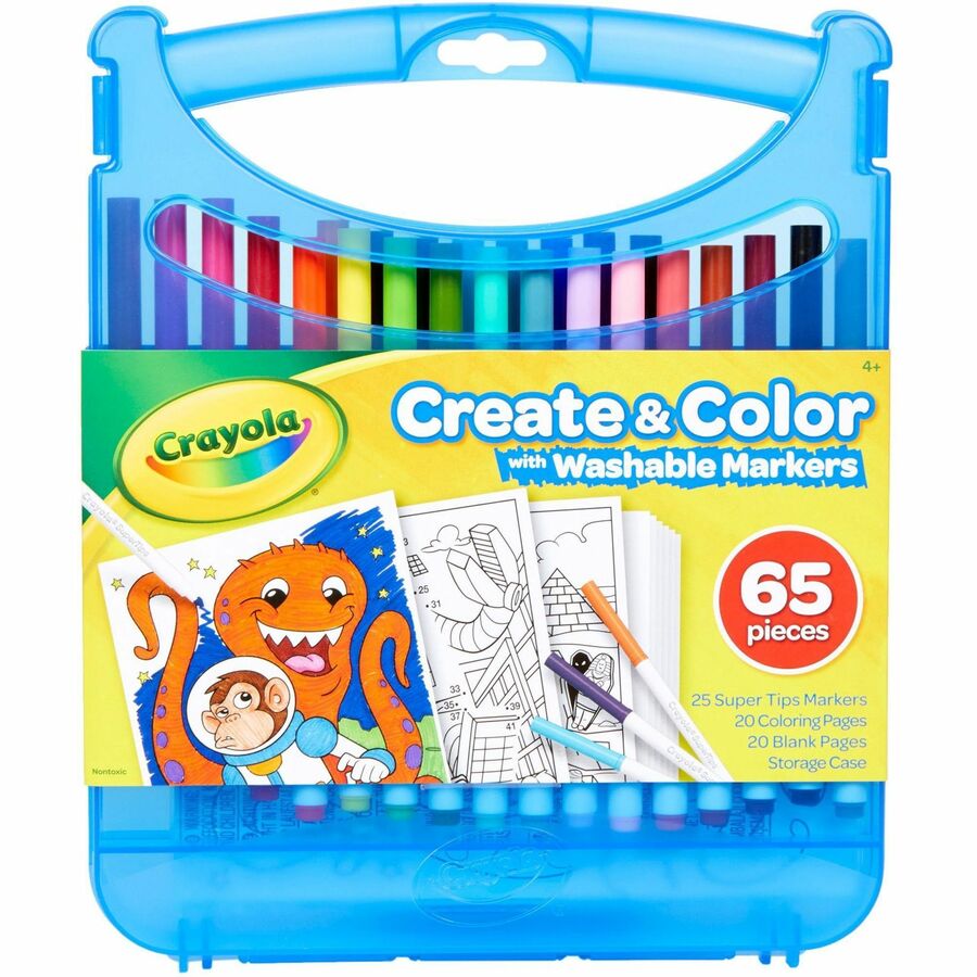 Crayola Super Tips Art Kit - Classroom, Home, Art - Recommended For 4 Year - 65 Piece(s) - 1.25" Height x 9.25" Width x 
