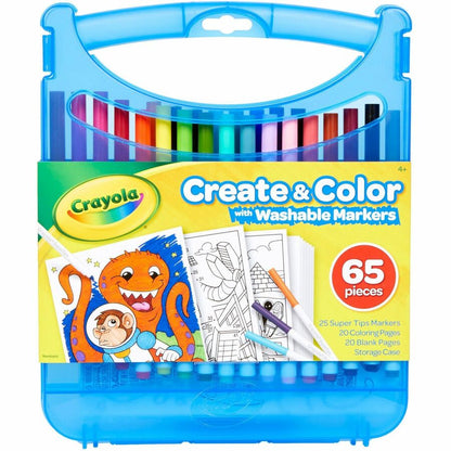 Crayola Super Tips Art Kit - Classroom, Home, Art - Recommended For 4 Year - 65 Piece(s) - 1.25" Height x 9.25" Width x 