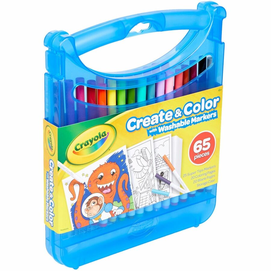 Crayola Super Tips Art Kit - Classroom, Home, Art - Recommended For 4 Year - 65 Piece(s) - 1.25" Height x 9.25" Width x 