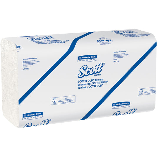 Scott® Essential Scottfold Multifold Paper Towels - 9.40" Width x 12.40" Length - White - 175/Pack - 1 Carton