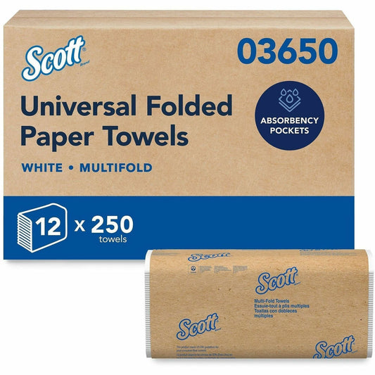 Scott® Multifold Paper Towels with Absorbency Pockets - Multifold - 9.25" Width x 9.40" Length - Soft Wheat - Fiber - 25