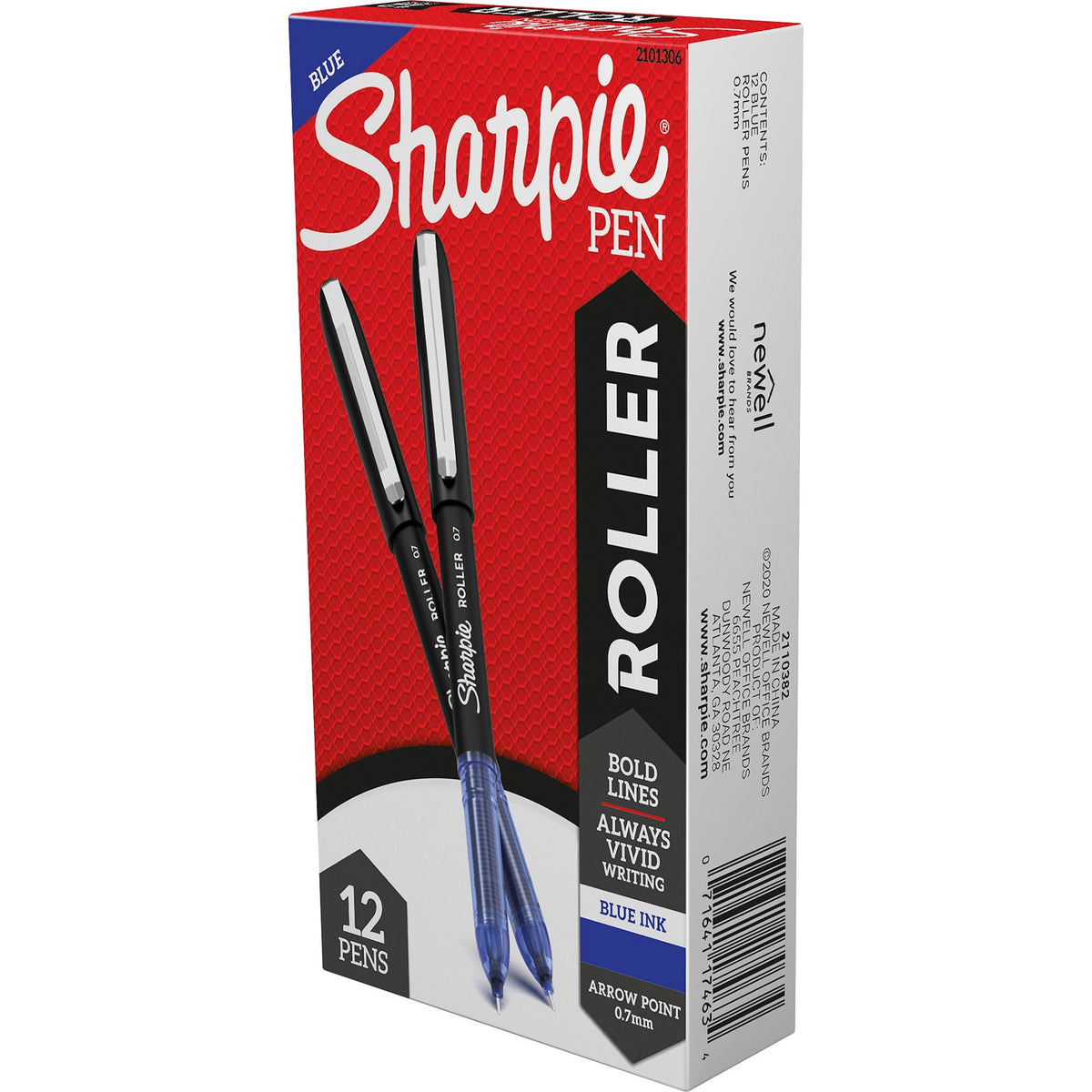 Sharpie Rollerball Pens - 0.7 mm Arrow Pen Point - Blue Ink - 12 / Dozen