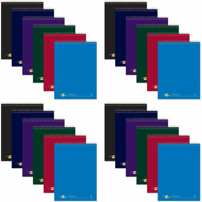 Roaring Spring Flipper Notebook - 80 Sheets - 160 Pages - Printed - Spiral Bound - Both Side Ruling Surface - Red Margin
