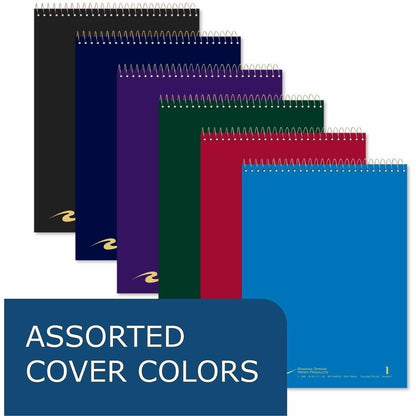 Roaring Spring Flipper Notebook - 80 Sheets - 160 Pages - Printed - Spiral Bound - Both Side Ruling Surface - Red Margin