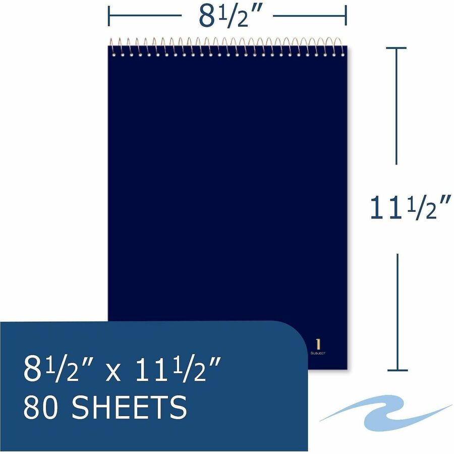 Roaring Spring Flipper Notebook - 80 Sheets - 160 Pages - Printed - Spiral Bound - Both Side Ruling Surface - Red Margin