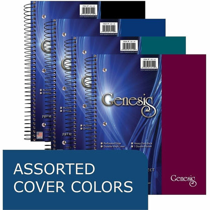 Roaring Spring Genesis 3-Subject Notebook - 150 Sheets - 300 Pages - Printed - Spiral Bound - Both Side Ruling Surface -