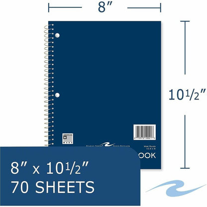 Roaring Spring Wide Ruled One Subject Spiral Notebook - 70 Sheets - 140 Pages - Printed - Spiral Bound - Both Side Rulin