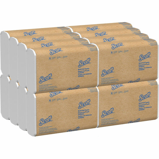 Scott® Multifold Narrow Width Paper Towels with Absorbency Pockets - Multifold - 9.40" Width x 8" Length - 4000 Sheets -