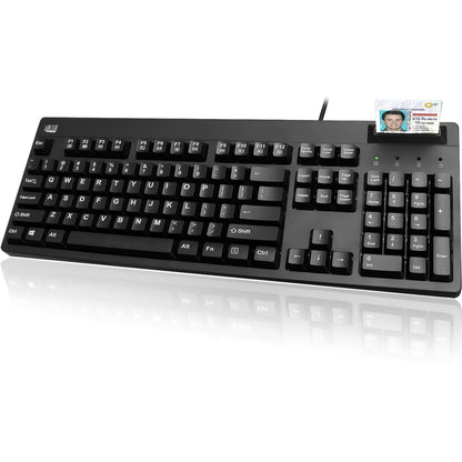 Adesso EasyTouch 630SB-TAA - Smart Card Reader Keyboard (TAA Compliant) - Cable Connectivity - USB Interface - 104 Key(s