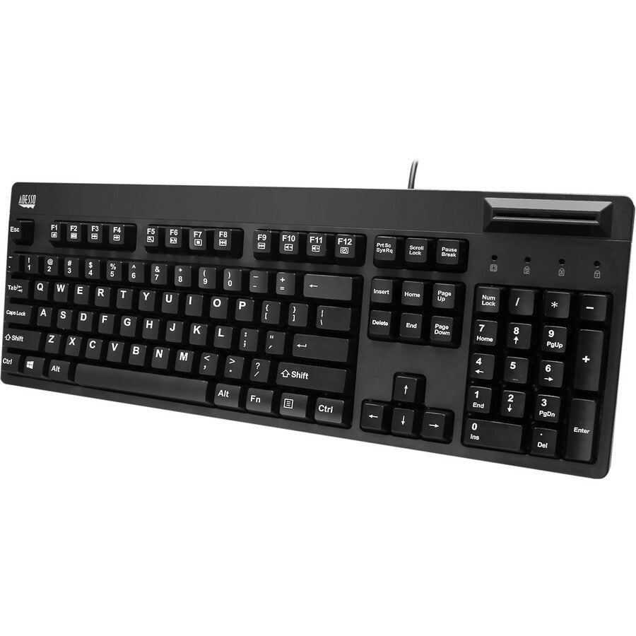 Adesso EasyTouch 630SB-TAA - Smart Card Reader Keyboard (TAA Compliant) - Cable Connectivity - USB Interface - 104 Key(s