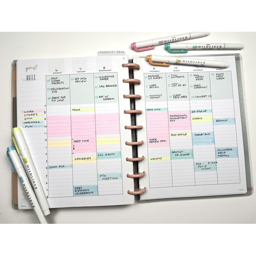 Zebra Pen Mildliner Double Ended Highlighter Assorted Fluorescent 5Pk - Fluorescent Assorted Ink - White Barrel - 5 / Pa